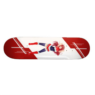 Thailand Manga Anime girl dressed in Flag Skateboard