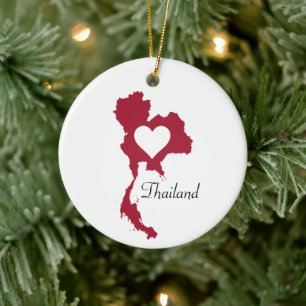 Thailand Map Ceramic Ornament
