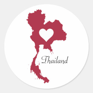 Thailand Map Classic Round Sticker