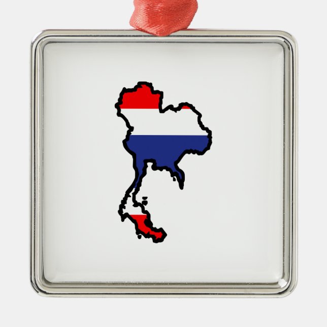 THAILAND MAP FLAG METAL TREE DECORATION (Front)