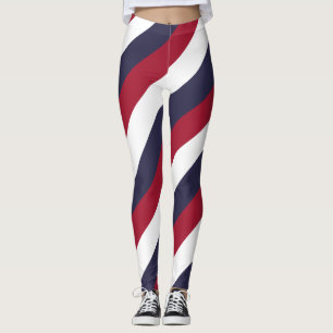 Thailand National Flag Colours Diagonal Striped Leggings