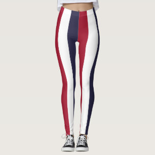 Thailand National Flag Colours Vertical Striped Leggings
