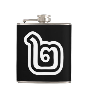 Thailand Number 2 / Two / ๒ (Song) Thai Script Hip Flask