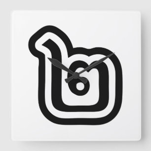 Thailand Number 2 / Two / ๒ (Song) Thai Script Square Wall Clock