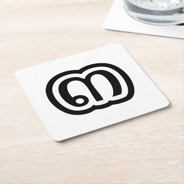 Thailand Number 3 / Three / ๓ (Sam) Thai Script Square Paper Coaster (Angled)