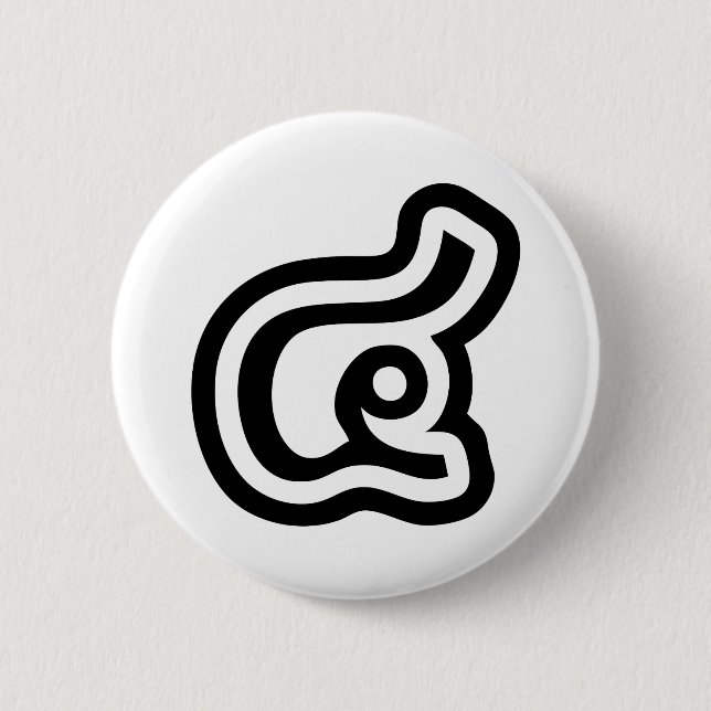 Thailand Number 4 / Four / ๔ (See/Si) Thai Script 6 Cm Round Badge (Front)