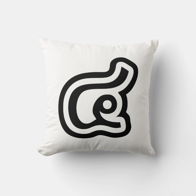 Thailand Number 4 / Four / ๔ (See/Si) Thai Script Cushion (Front)