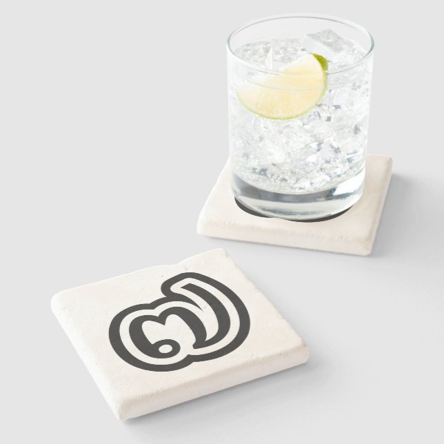 Thailand Number 7 / Seven / ๗ (Jed/Chet) Thai Stone Coaster (Side)