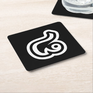 Thailand Number 8 / Eight / ๘ (Bad/Paet) Thai Square Paper Coaster