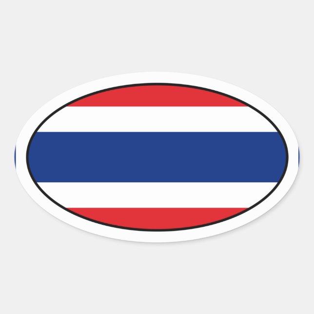 Thailand Oval Flag Sticker (Front)