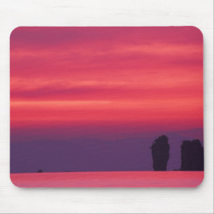Thailand, Phang Nga Bay. Pink sky reflected in Mouse Pad