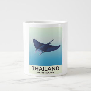 Thailand Phi Phi Islands Travel poster Large Coffee Mug