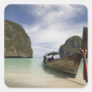 Thailand, Phi Phi Lay Island, Maya Bay. Square Sticker
