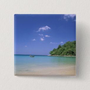 Thailand, Phuket Island. Beach. 15 Cm Square Badge