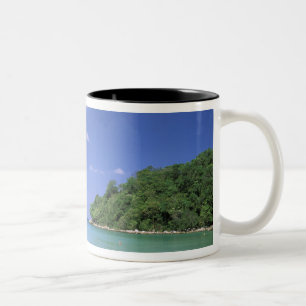 Thailand, Phuket Island. Beach. Two-Tone Coffee Mug