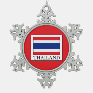Thailand Snowflake Pewter Christmas Ornament