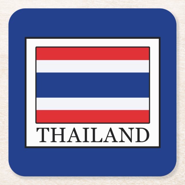 Thailand Square Paper Coaster (Front)