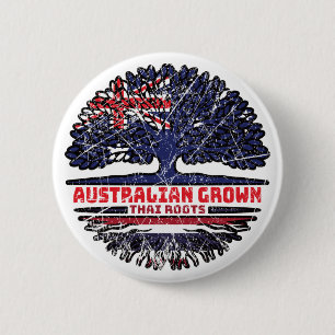 Thailand Thai Australian Australia Tree Roots Flag 6 Cm Round Badge