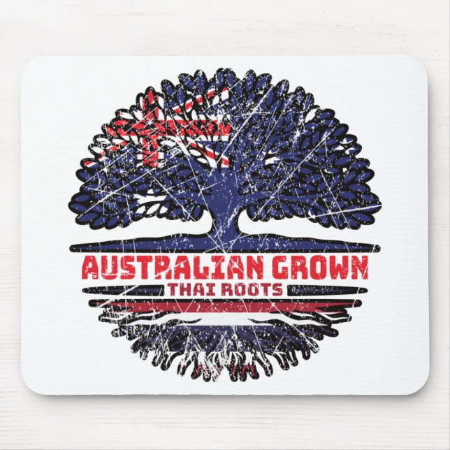 Thailand Thai Australian Australia Tree Roots Flag Mouse Pad (Front)