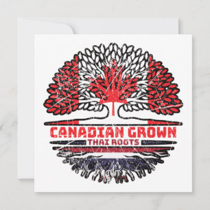 Thailand Thai Canadian Canada Tree Roots Flag Card