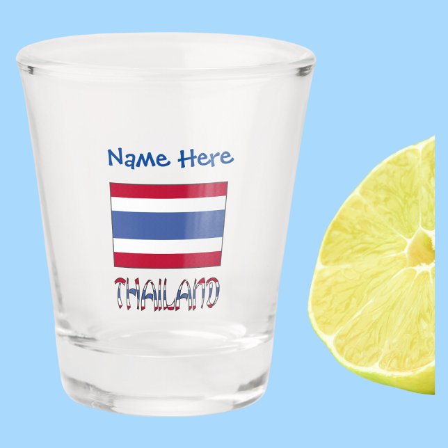 Thailand Thai Flag Blue Personalisation  Shot Glass (Creator Uploaded)