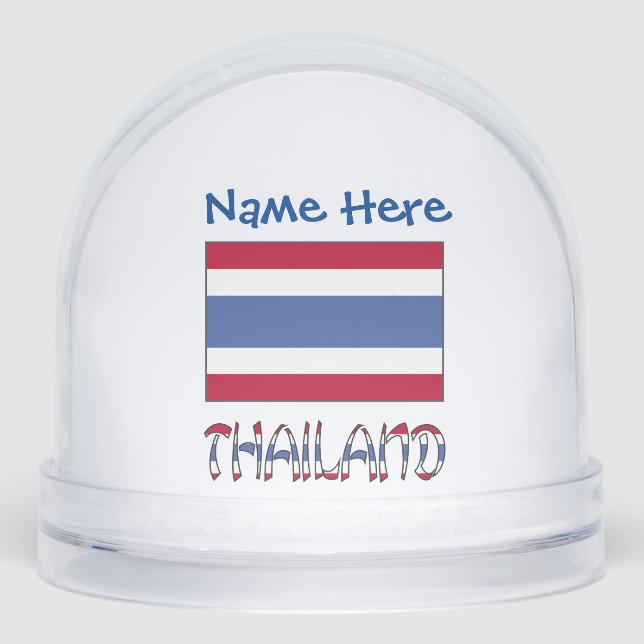 Thailand Thai Flag Blue Personalisation  Snowglobe (Front)