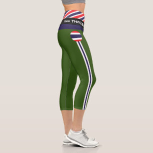 Thailand & Thai Flag fashion, Fitness, Sports Army Capri Leggings
