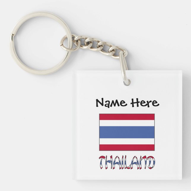 Thailand Thai Flag Personalised  Key Ring (Front)