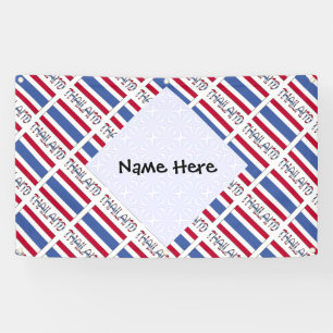 Thailand Thai Flag Tiled Personalised Name  Banner