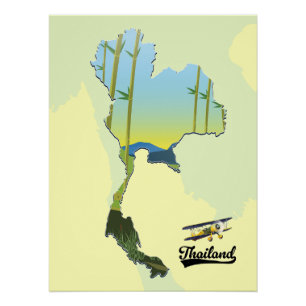 Thailand Travel map Poster