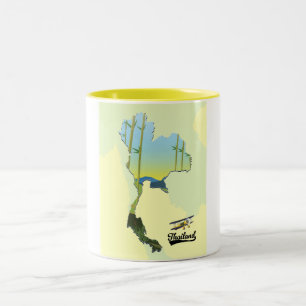 Thailand Travel map Two-Tone Coffee Mug