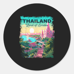 Thailand Vacation Vintage Classic Round Sticker