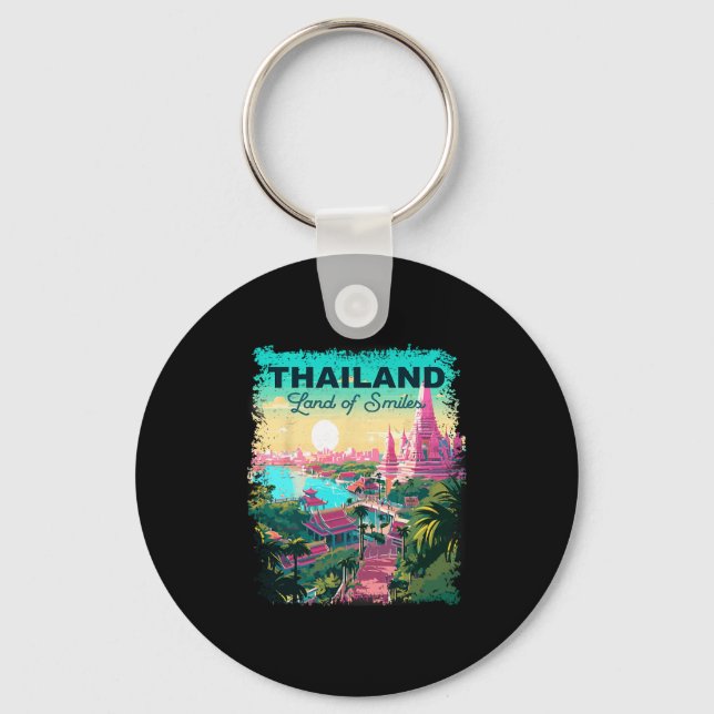 Thailand Vacation Vintage  Key Ring (Front)