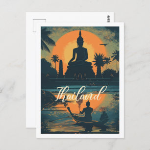 Thailand Vintage Famous Travel Place  Postcard