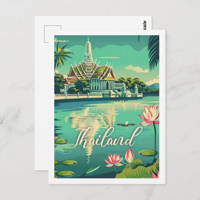 Thailand Vintage Famous Travel Place  Postcard (Front/Back)