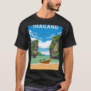 Thailand Vintage Minimal Retro Country Travel Post T-Shirt