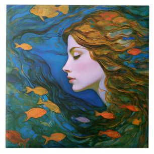 “Thalassa” - Women In Water Ceramic Tile