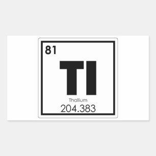 Thallium chemical element symbol chemistry formula rectangular sticker