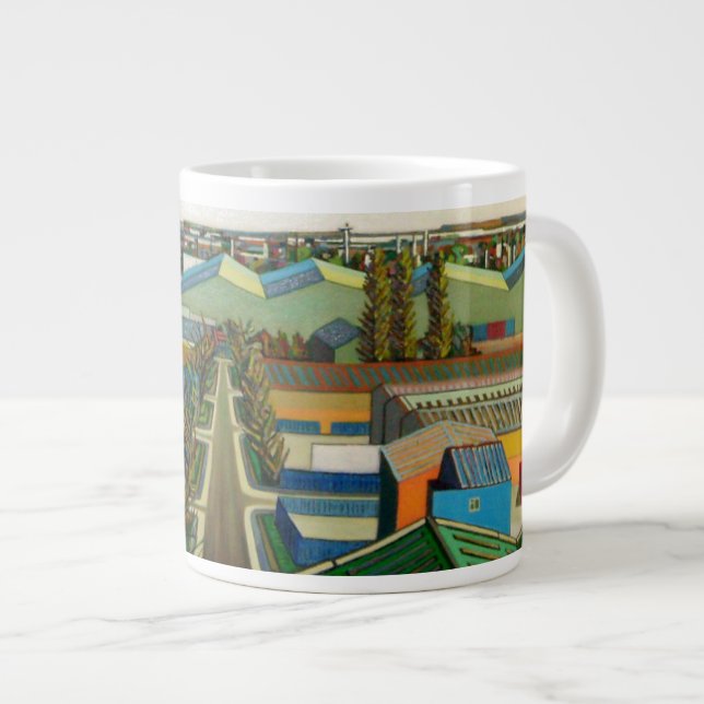 Thames Gateway Winter Large Coffee Mug (Front Right)