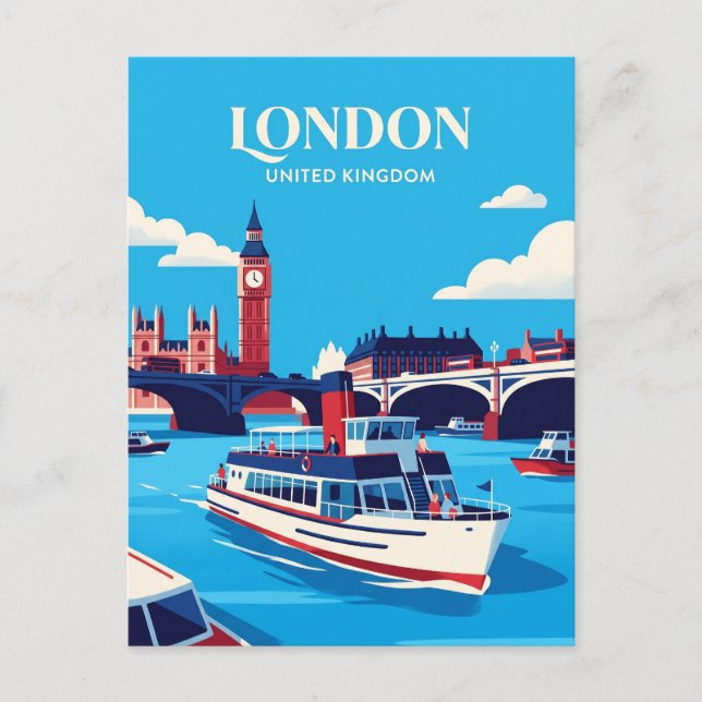 Thames River United Kingdom Postcard (Front)