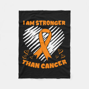 Than Cancer Leukaemia Awareness Heart Fleece Blanket
