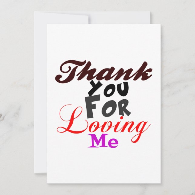 than kyou for loving me thank you card (Front)