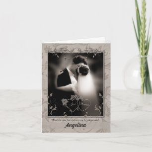 Thank a Bridesmaid Wedding Thank You Card