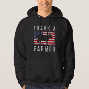Thank A Farmer Patriotic Daisy Cow American Flag 4 Hoodie