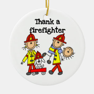 Thank a Firefighter T-shirts and Gifts Ceramic Ornament
