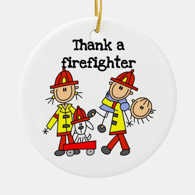 Thank a Firefighter T-shirts and Gifts Ceramic Ornament (Front)
