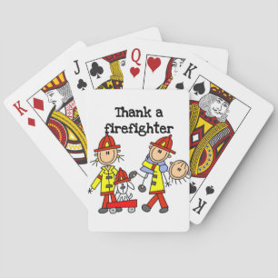 Thank a Firefighter T-shirts and Gifts Playing Cards