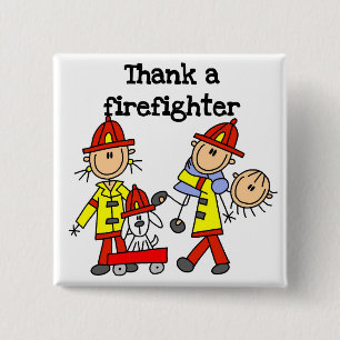 Thank a Firefighter Tshirts and Gifts 15 Cm Square Badge