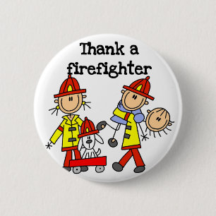 Thank a Firefighter Tshirts and Gifts 6 Cm Round Badge