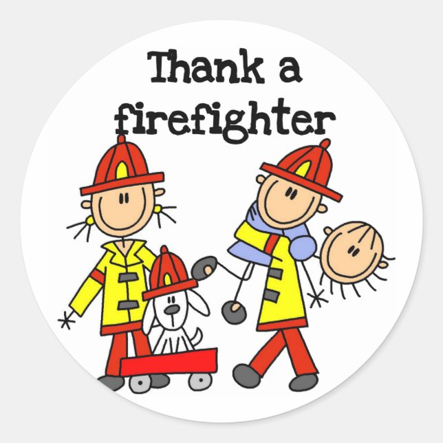 Thank a Firefighter Tshirts and Gifts Classic Round Sticker (Front)